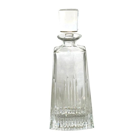 Crystal Liquor Decanter and Stopper Vintage Glass 12" x 4.5" 24 oz - Picture 4 of 9